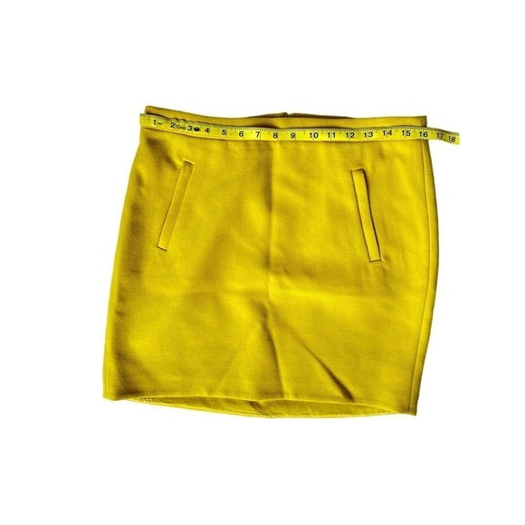 J. Crew Yellow Wool Mini Skirt, Size 6 - Picture 9 of 9